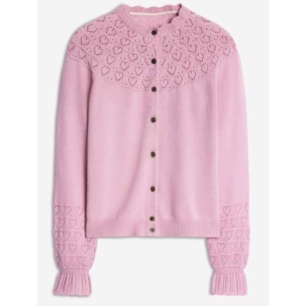 Boden Pretty Raglan Cardigan Soft Lavender Pink Small - Picture 5 of 6